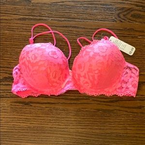 Hot pink bra